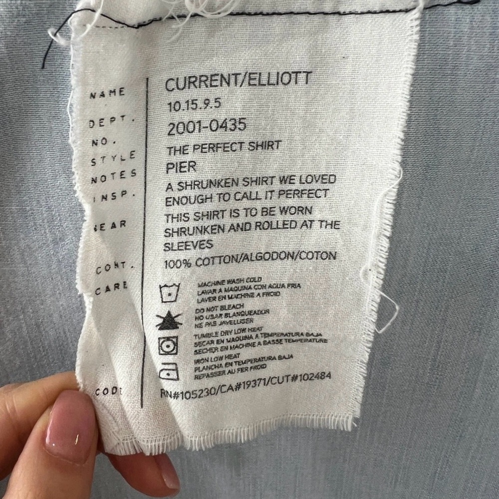 Current/Elliott Light Blue Button-Down Shirt - image 7